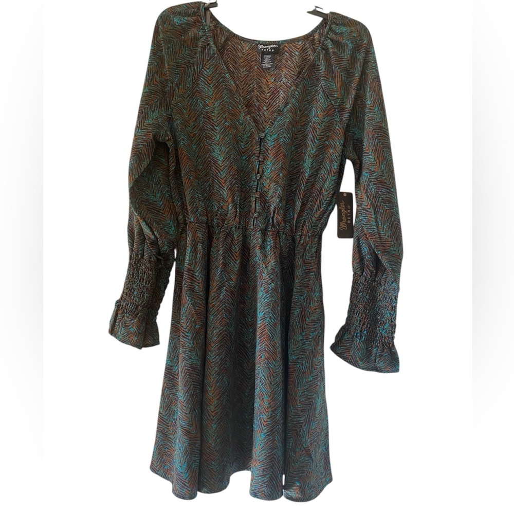 WOMEN'S WRANGLER RETRO® ANTIQUE BUTTON FIT & FLARE DRESS IN RAWHIDE